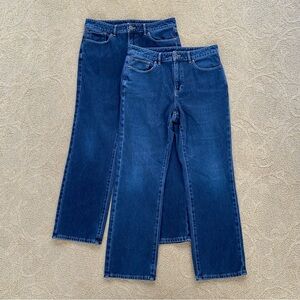Lot of 2 L.L. Bean Jeans Womens Size 12P Petite Classic Fit Straight Medium Blue